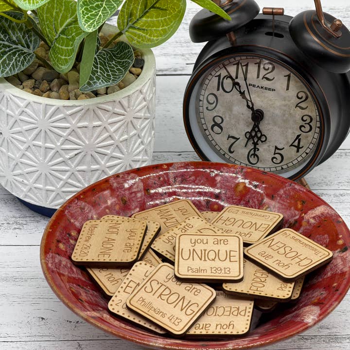Bible Based Affirmation Tokens | Who God Says You Are for wholesale by Giftable Memories