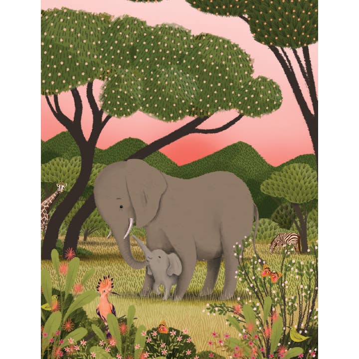 No SRP - Mom & Baby Elephants Baby Card for wholesale by Studio Eleven Papers