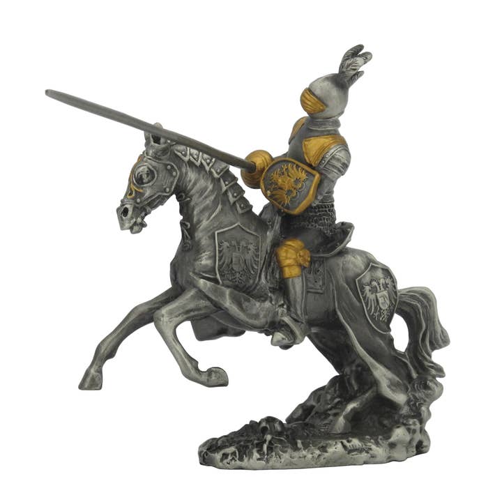 Dal Rossi Pewter Jousting Armored Knight Figurines for wholesale by Dal Rossi Italy