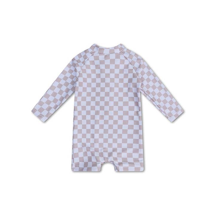 Swim Essentials - Wholesale One Piece Swimsuit - Kids - Swim Essentials | Checkmate Beige Jongens UV Zwempak