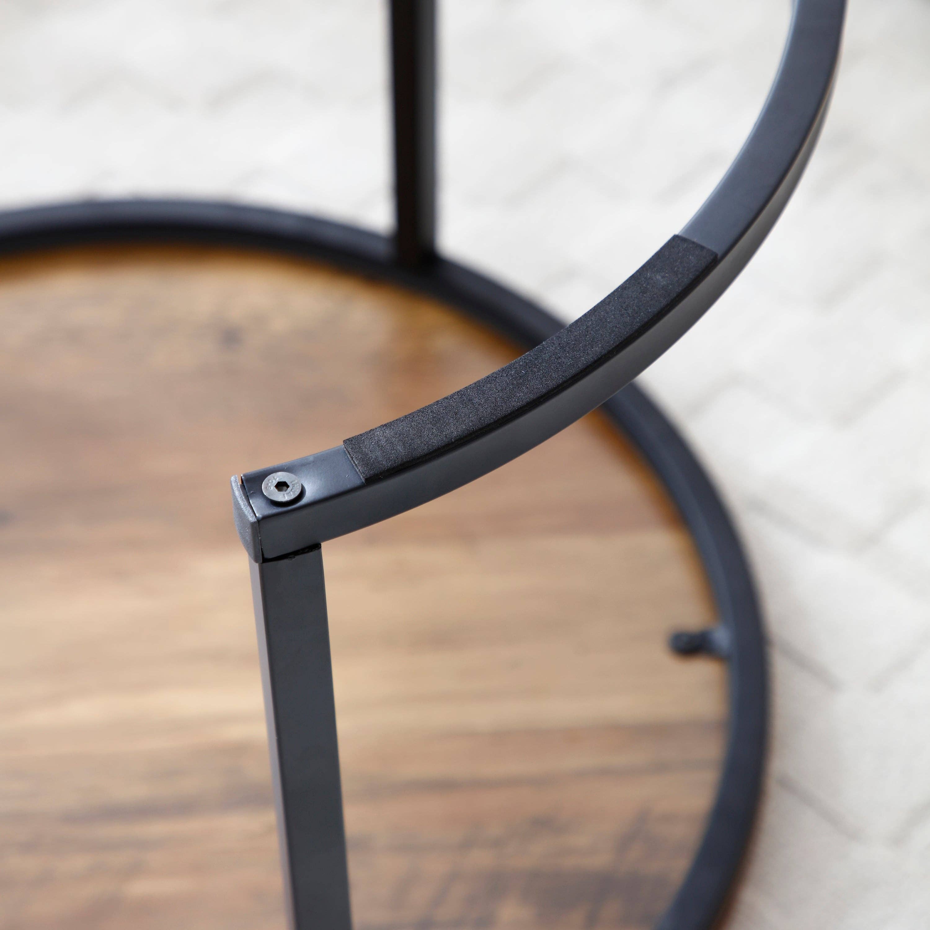 39F Inc. - Wholesale Coffee Table - Set of 2 Round Nesting Coffee Tables with Metal Frame4