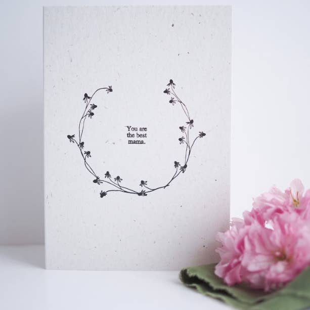 You are the best mama letterpress card for wholesale by soch and co