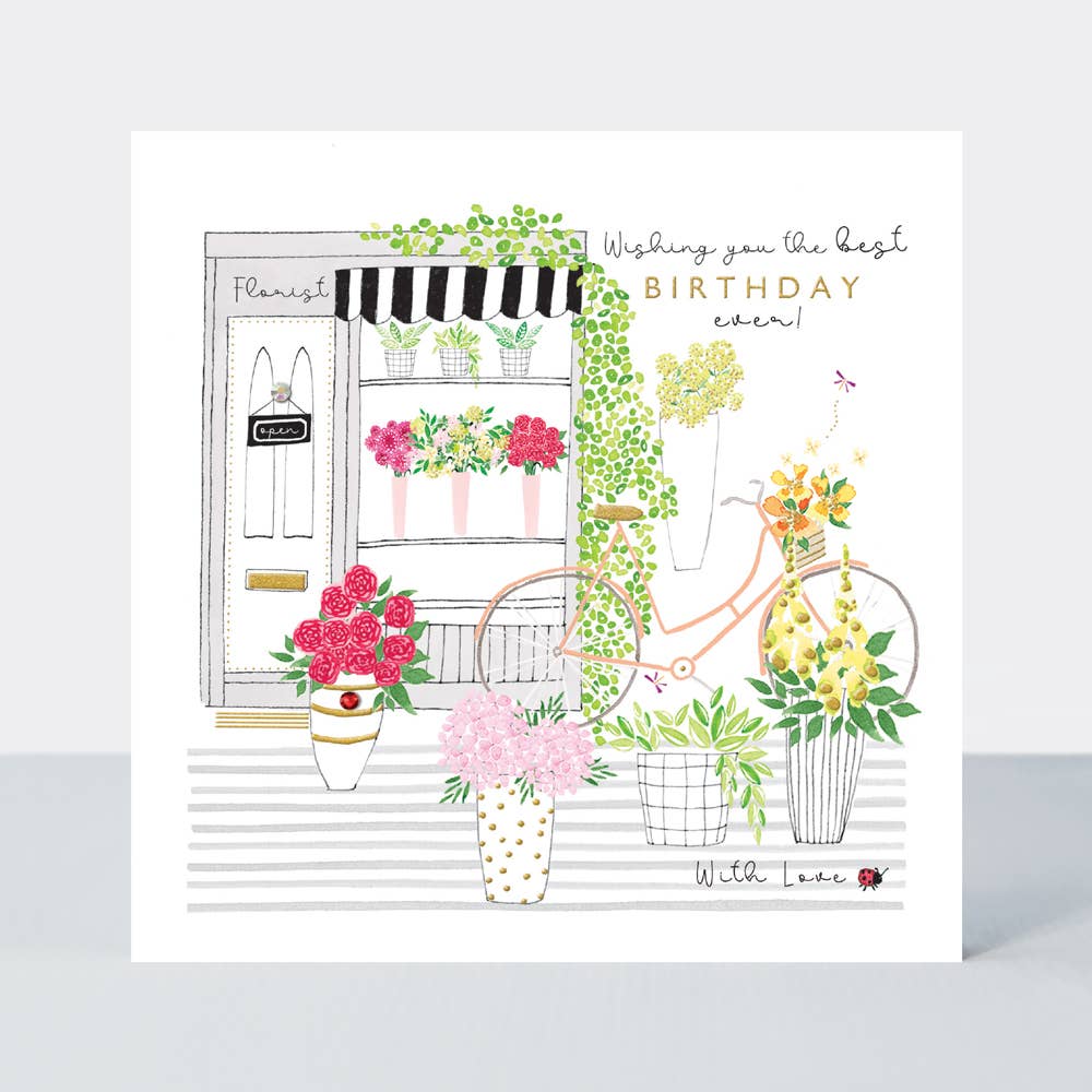 Rachel Ellen Designs – wholesale Birthday card – Blossom - Birthday/Florist & Bike0