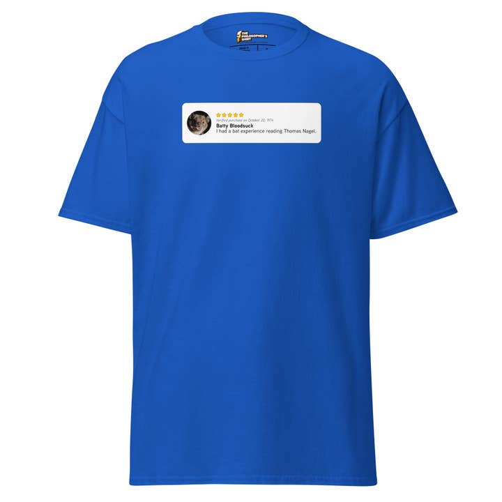 The Philosopher's Shirt - Vente T-shirt sérigraphié – unisexe - Thomas Nagel : Expérience de chauve-souris - T-shirt classique unisexe4