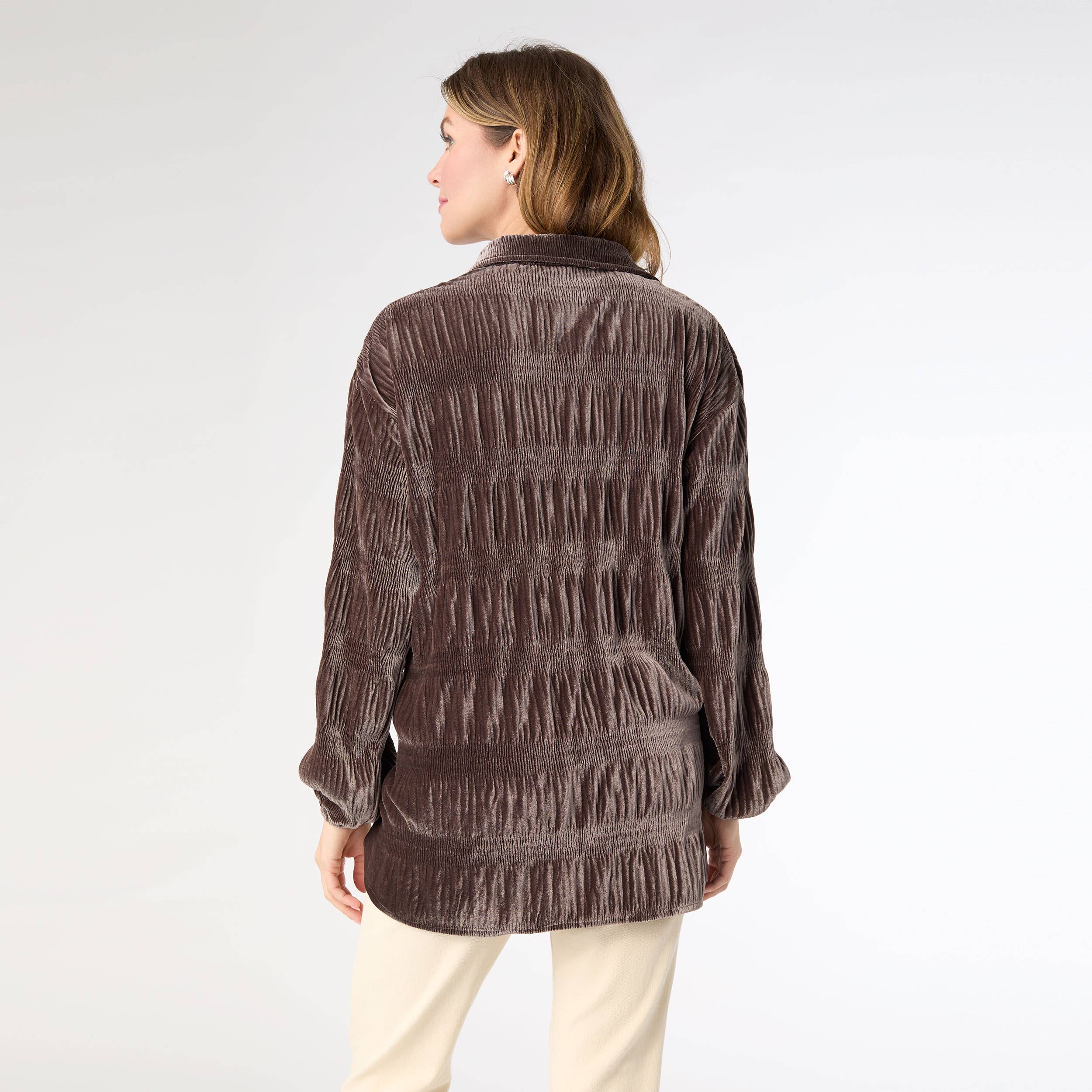 COCO + CARMEN - Wholesale Shirt - Women's - Candus Pleated Velour Top6