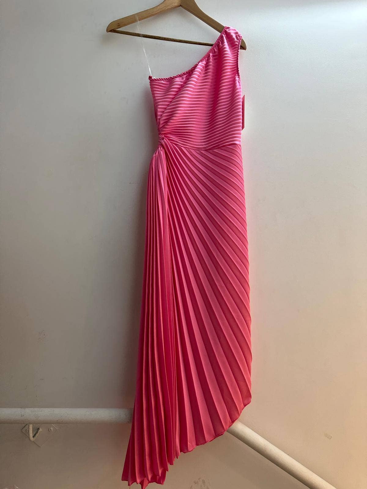 LORIANE – Vestido - Mulher por atacado – Vestido longo assimétrico plissado23