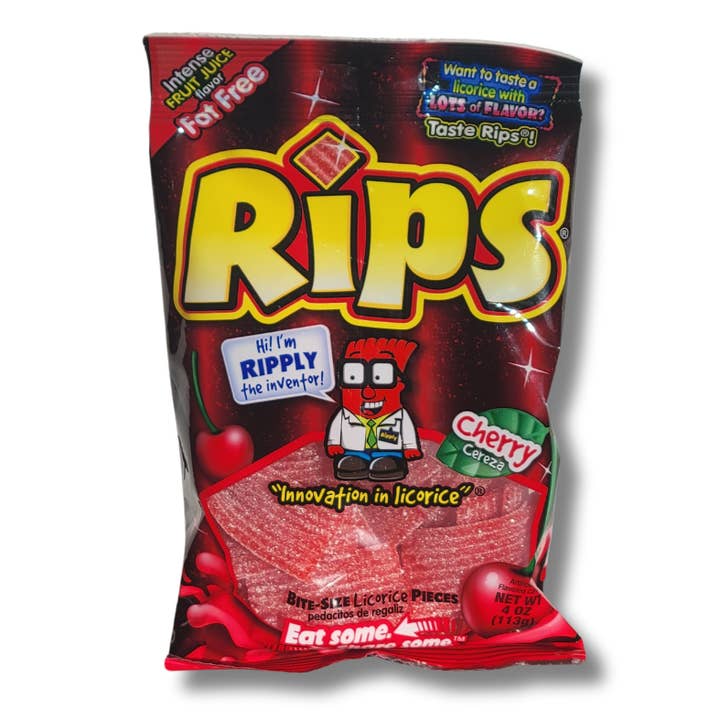 Rips Bite Size Licorice Pieces - Cherry - 12 Ct Box for wholesale by Candy Barn Express