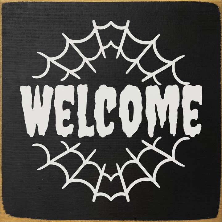 Bienvenue (à l'intérieur de la toile d'araignée)... Panneau en bois pour la vente par SAWDUST CITY