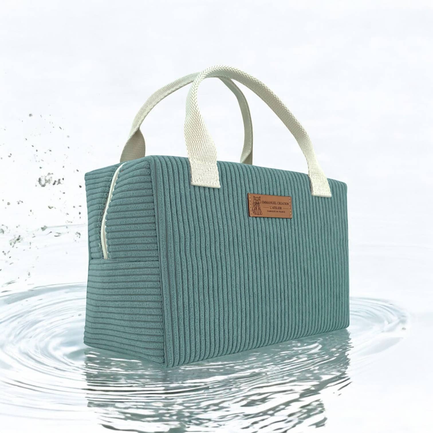 Emmanuel Création - Wholesale Cooler/Cooler Bag - Ice cube S cooler bag, "Corduroy" celadon4