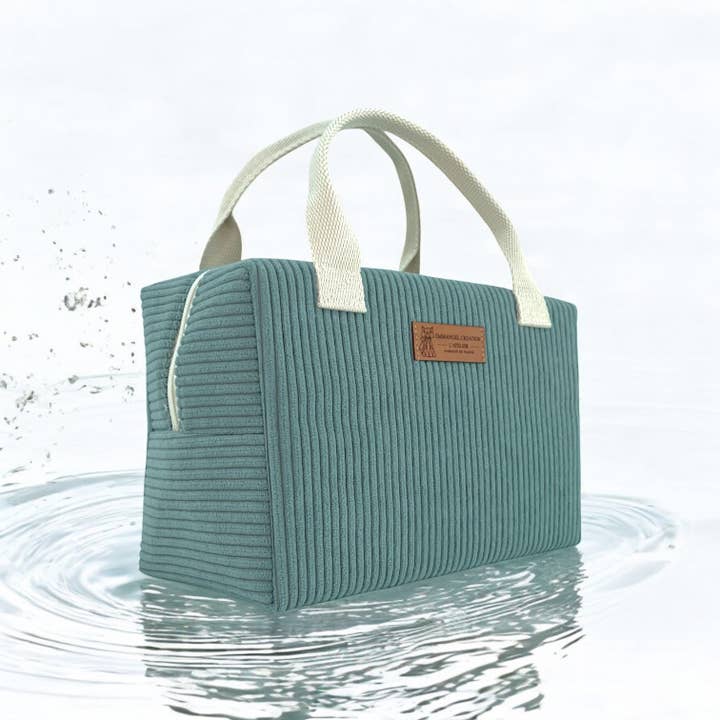 Emmanuel Création - Wholesale Cooler/Cooler Bag - Ice cube S cooler bag, "Corduroy" celadon4