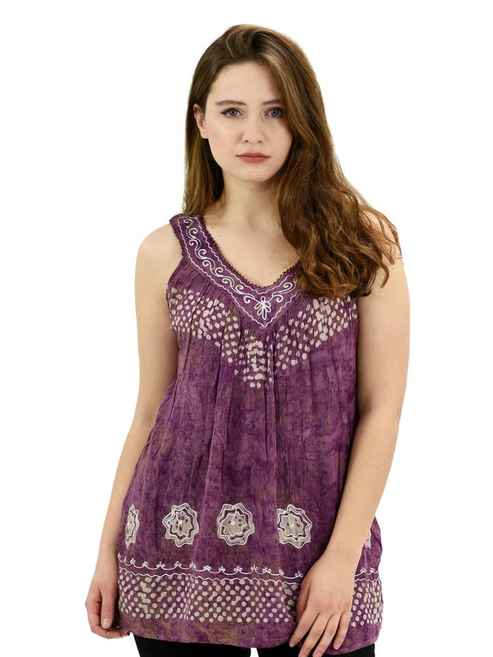 Advance Apparels - Wholesale Tunic – Women’s - Closeout Tie Dye Blouse0