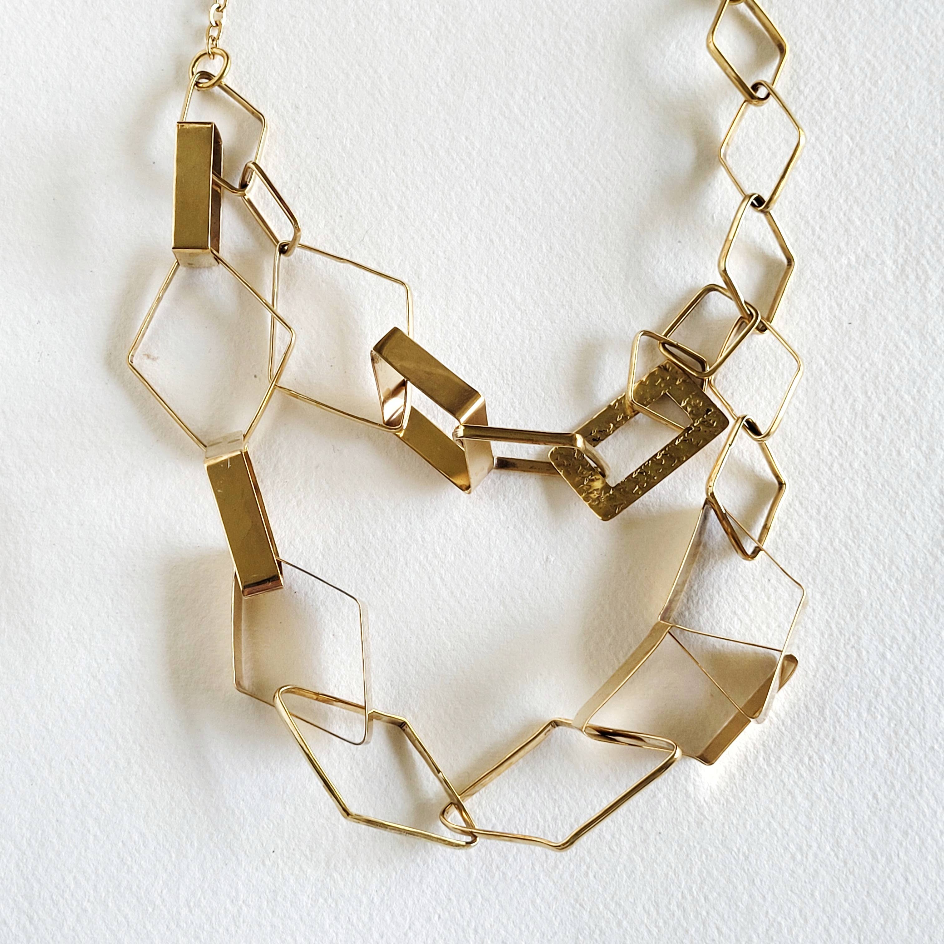 Bisjoux - Wholesale Link & Chain Necklace - Brass Chain link necklace geometric abstract handmade 1