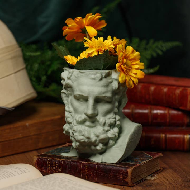 Ingadi - Vendita all'ingrosso Vasi per piante - Fioriera greca a forma di testa, colore: salvia5