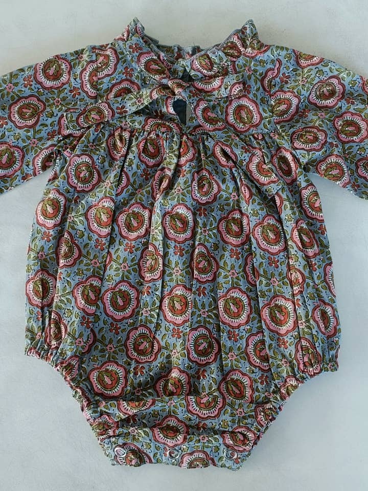 Yo Baby - Wholesale Jumpsuit - Baby - Grey Floral Printed Long Sleeve Baby Romper5