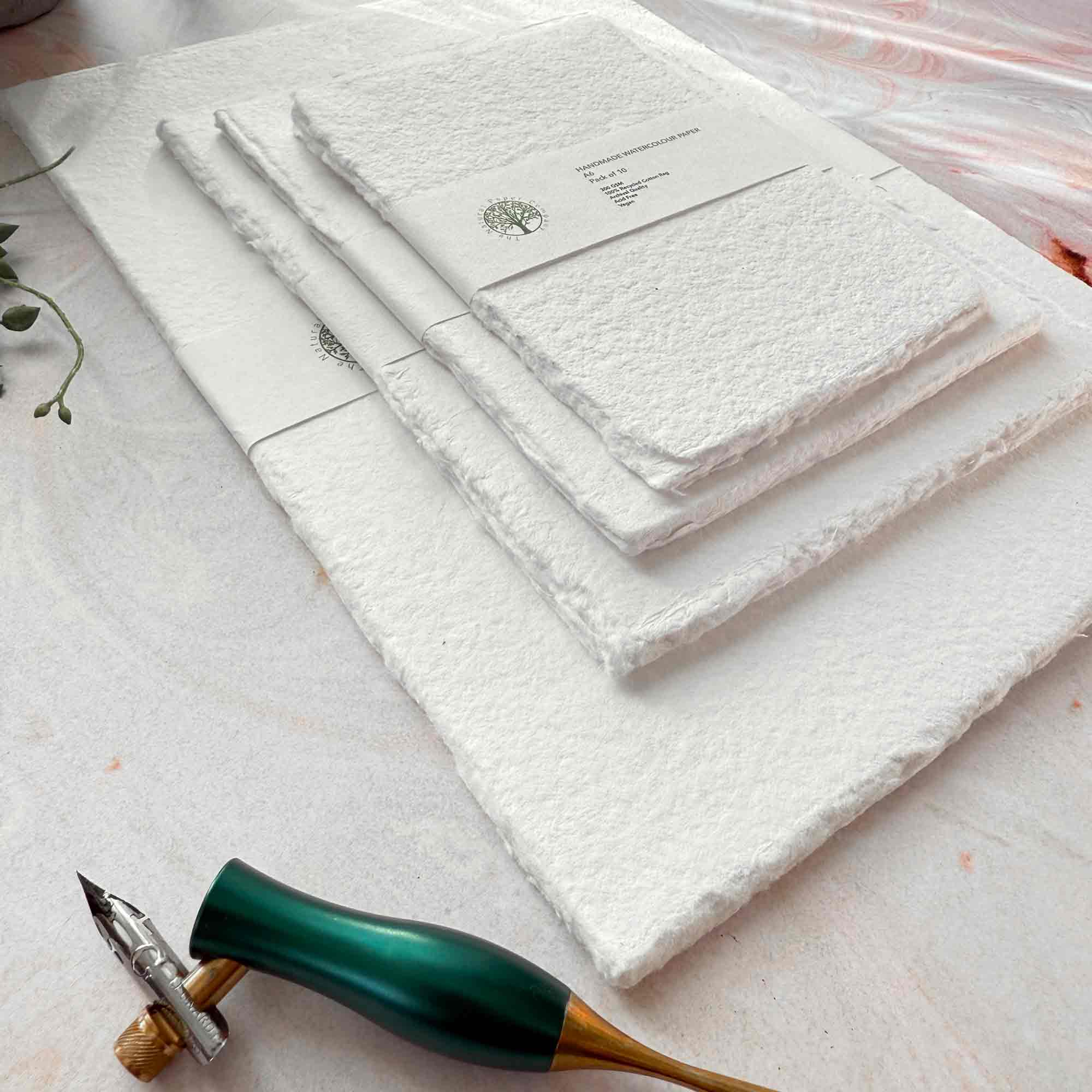 The Natural Paper Company - Venta al por mayor Papel para pintar - Papel de Acuarela - Blanco | Paquetes de Papel de Algodón Hecho a Mano11