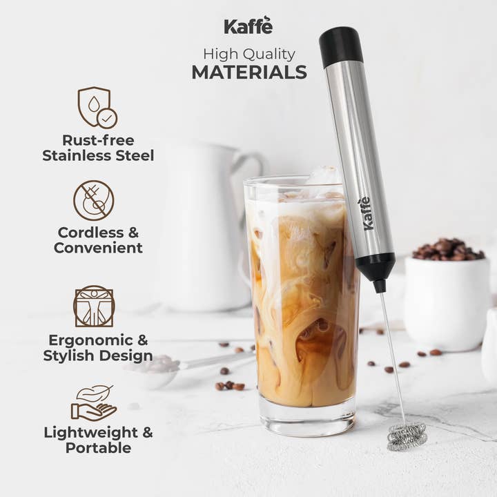 Kaffe - Wholesale Kitchen Tool/Gadget - Kaffe Rechargeable Milk Frother - USB-C,12,000 RPM, 2 Whisks