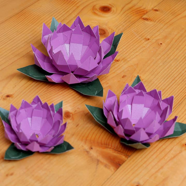 PAPERCRAFT WORLD - Wholesale DIY Craft Kit - Lotus Papercraft Flower Origami Model