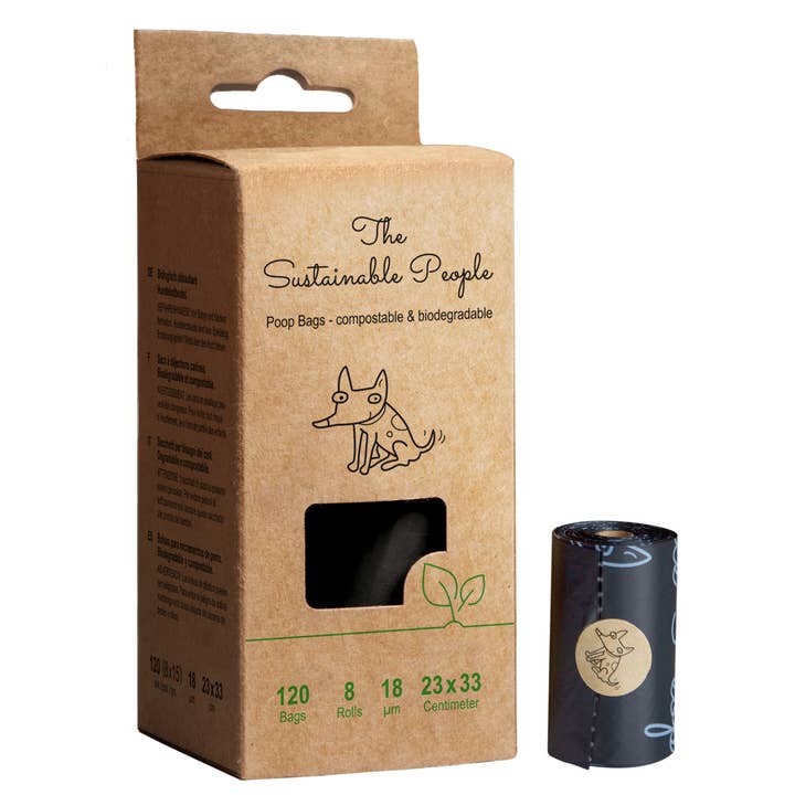 The Sustainable People - Venta al por mayor Bolsitas para excrementos - Bolsas biodegradables para desechos de perro sin asas (120 bolsas/caja)0