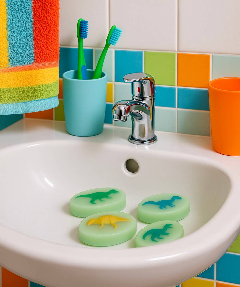 Priscila Leen Arts at Florida Soap Candle - Wholesale Bar Soap - Dinosaur Soap Jurassic glycerin melt and pour handmade toy7