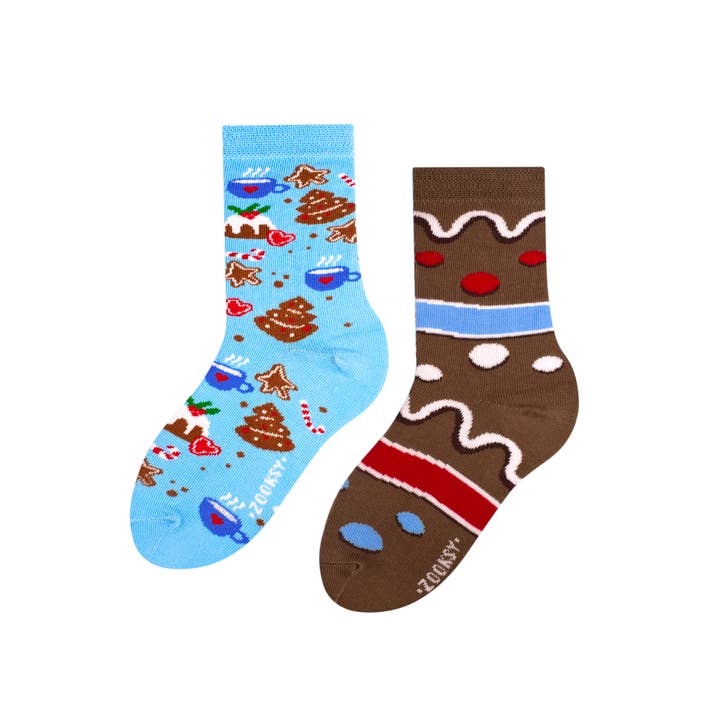 Kids Gingerbread Socks – 2 Pairs | EU 30–35 | Gift-Ready for wholesale by ZOOKSY SOCKS