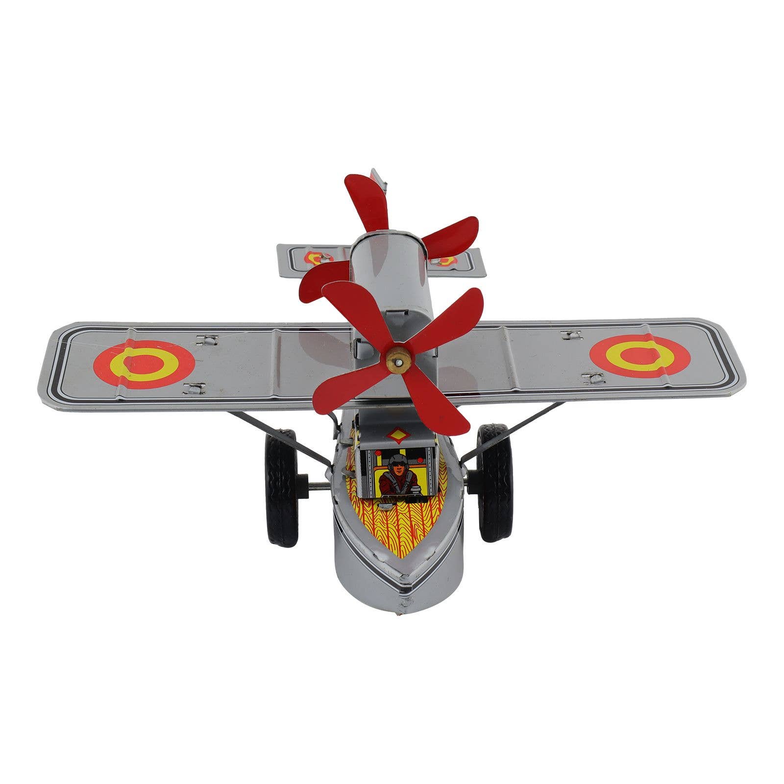 Tribal Trade GmbH - Wholesale Decorative Figurine - Tin toy airplane with double propeller tin airplane3