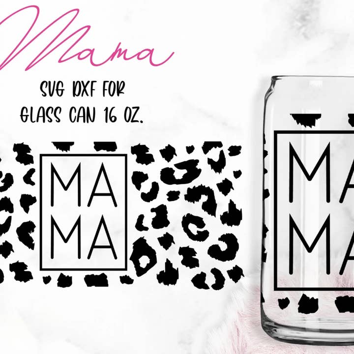 Beer Can Glass | Iced Coffee Glass Mama Leopard for wholesale by Dyno Kustom design