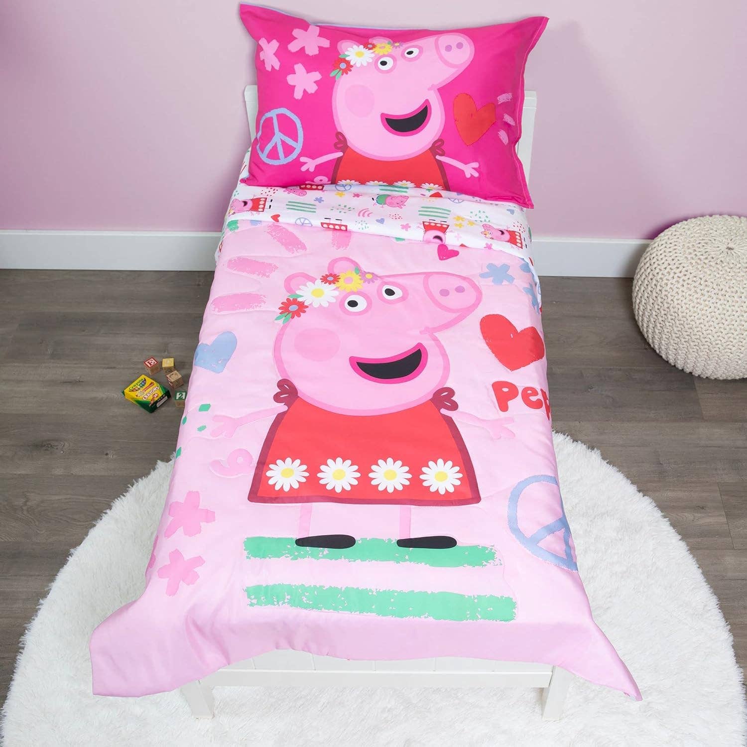 Innovarix - Wholesale Bedding Set - Kids & Baby - Peppa Pig Be Nice & Kind 4 Piece Toddler Bedding Set0