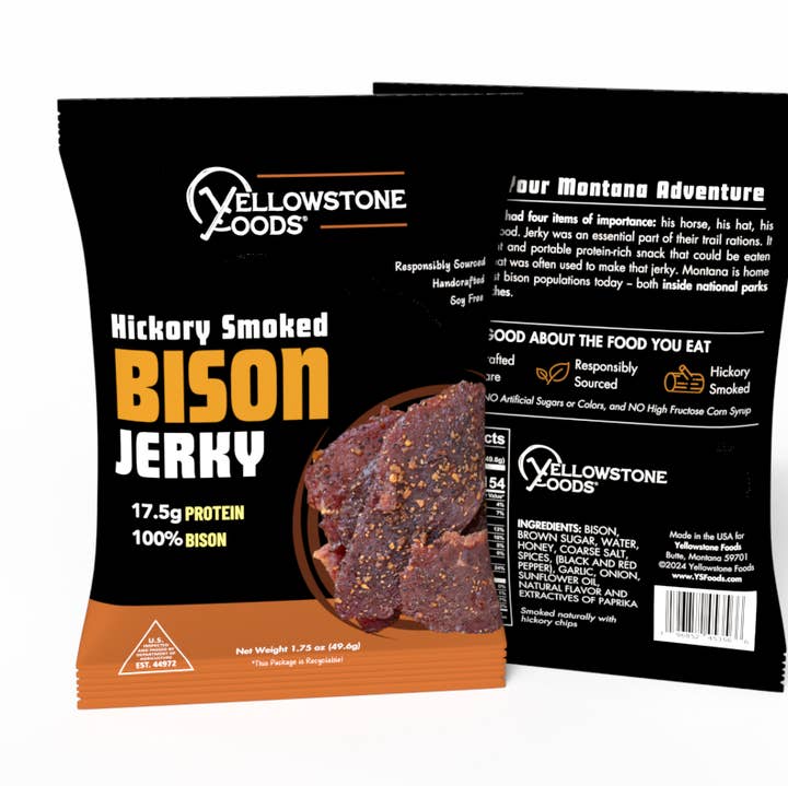 Yellowstone Foods - Wholesale Jerky - Bison Jerky Hickory Smoked 1.75 oz0
