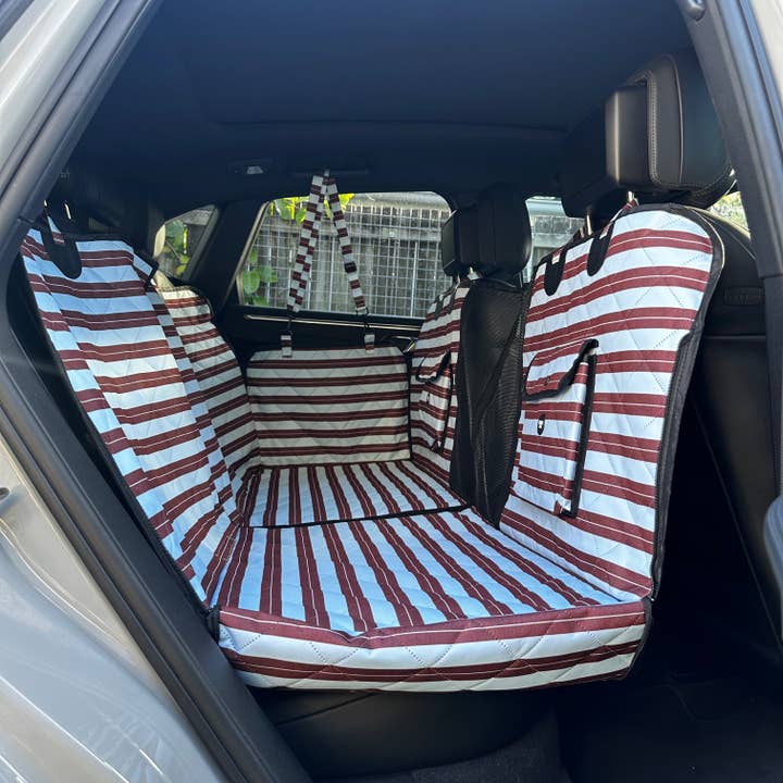 Sunday Stripes: Deluxe Hard Base Hammock Car Seat Cover for wholesale by Pablo & Co. Boutique