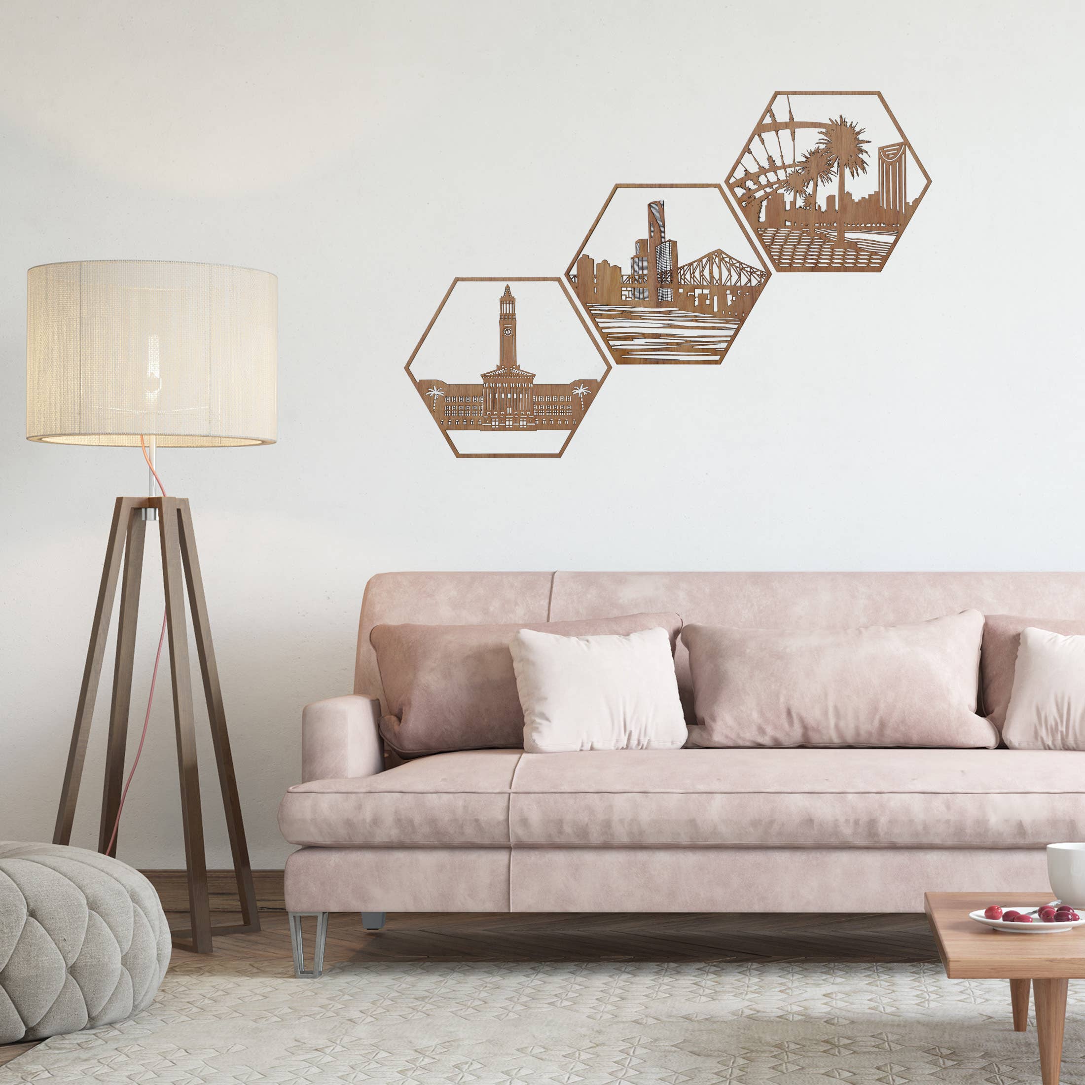 Straya Art - Wholesale Wall Accent - Brisbane Town Hall Hexagon Wall Art2