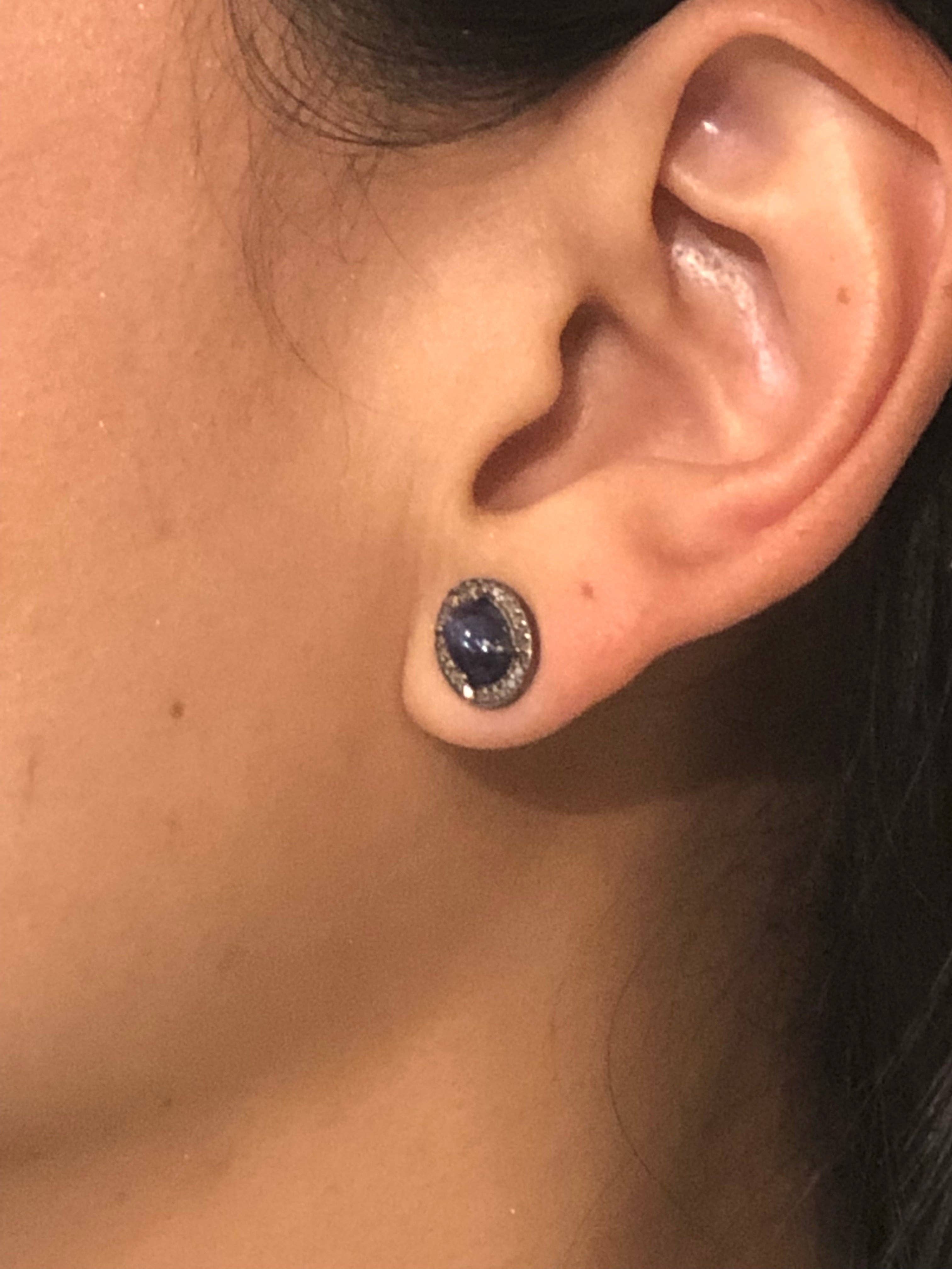 Mabel Chong – Brincos de pino por atacado – Pregos de diamante de cianita2