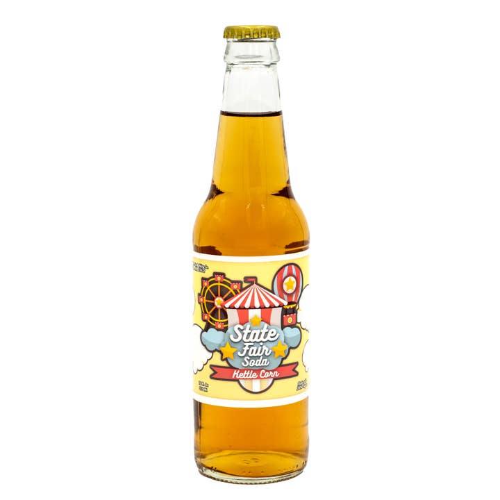 Grandpa Joe's Candy Shop - Wholesale Soda/Carbonated Drink - State Fair Soda, Kettle Corn 12ct Glass Bottles