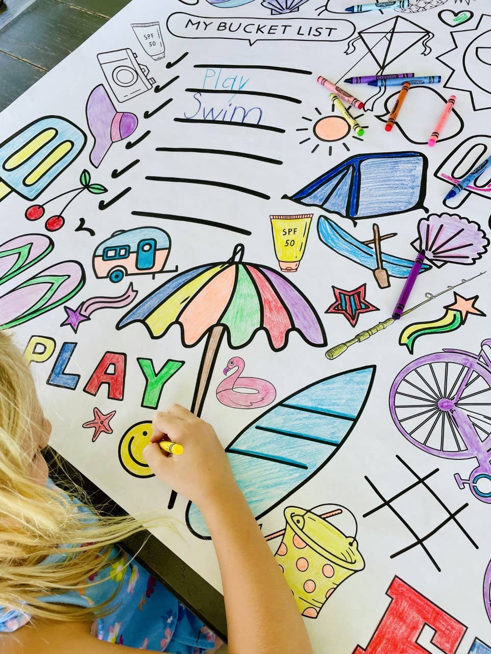 Creative Crayons Workshop - Wholesale Coloring Tablecloth - Kids & Baby - Kids Summer Art Activity | Coloring Tablecloth | Bucket List4