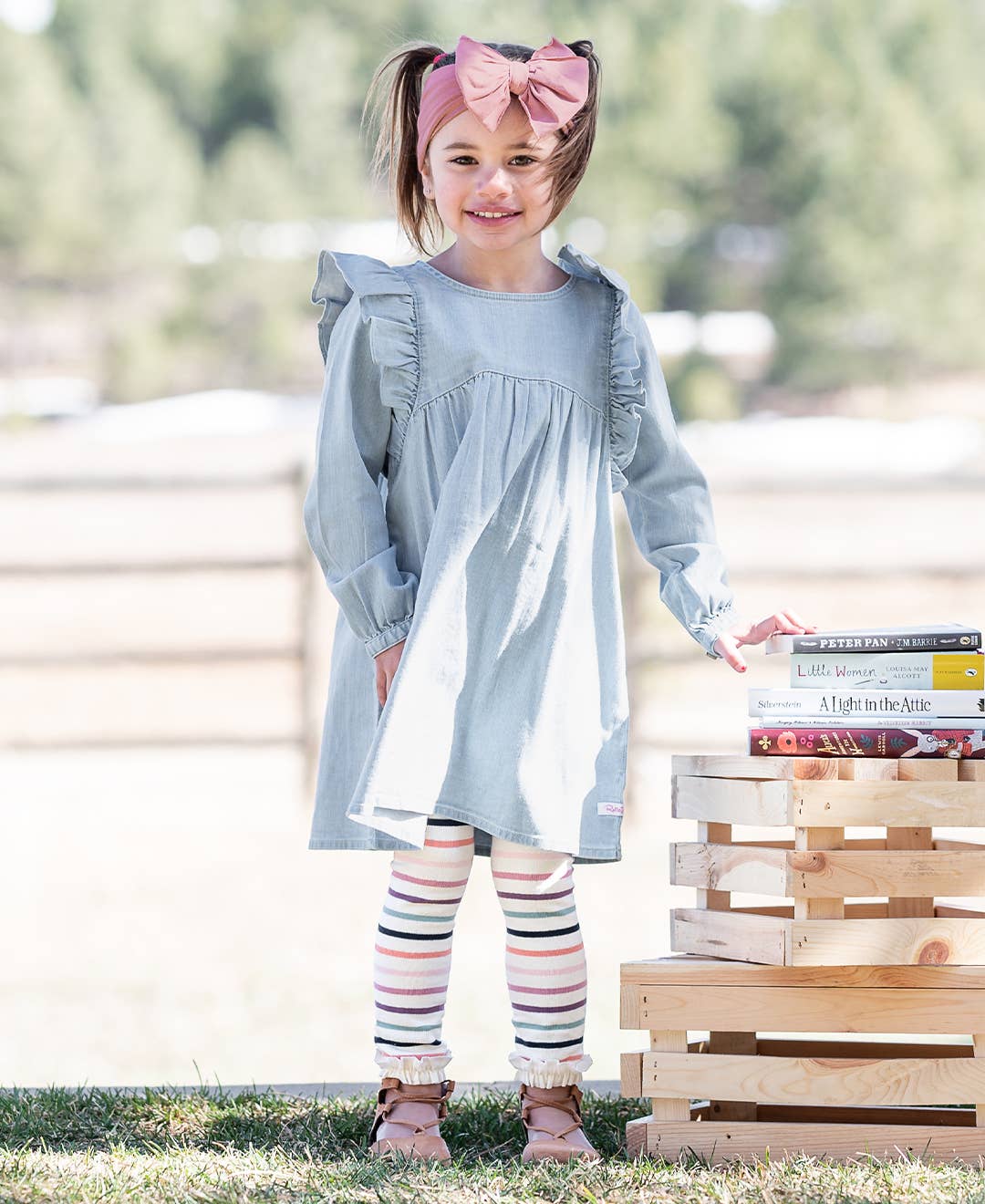 Off White Girls Mellow Rainbow Patterned Footless Ruffle Tights for wholesale on Faire0