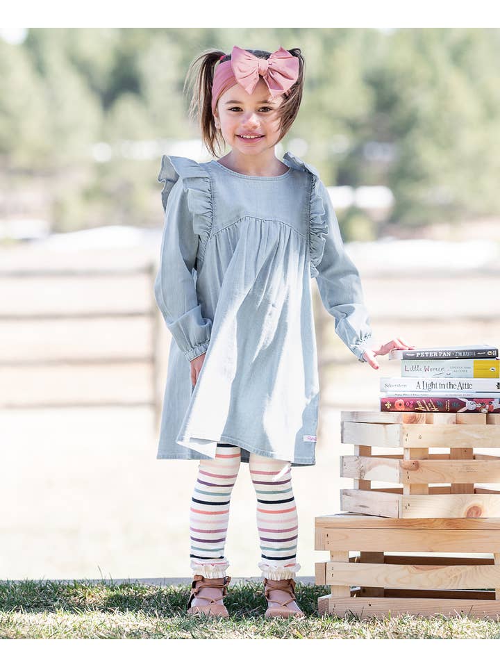 Off White Girls Mellow Rainbow Patterned Footless Ruffle Tights
for wholesale on Faire