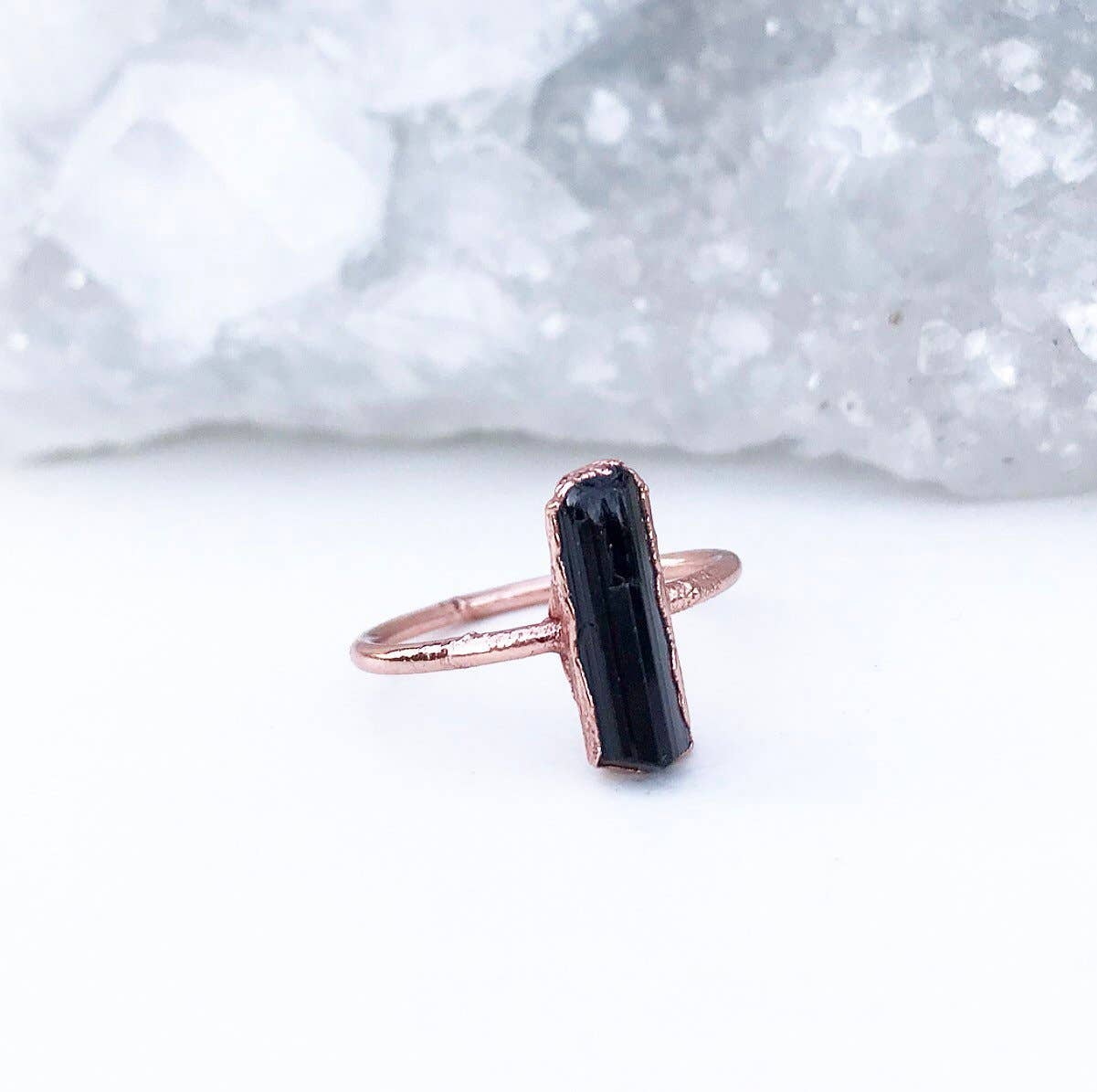 Buddha Blossom Jewels - Wholesale Single Stone/Solitaire Ring - Black Tourmaline Vertical Bar Ring3