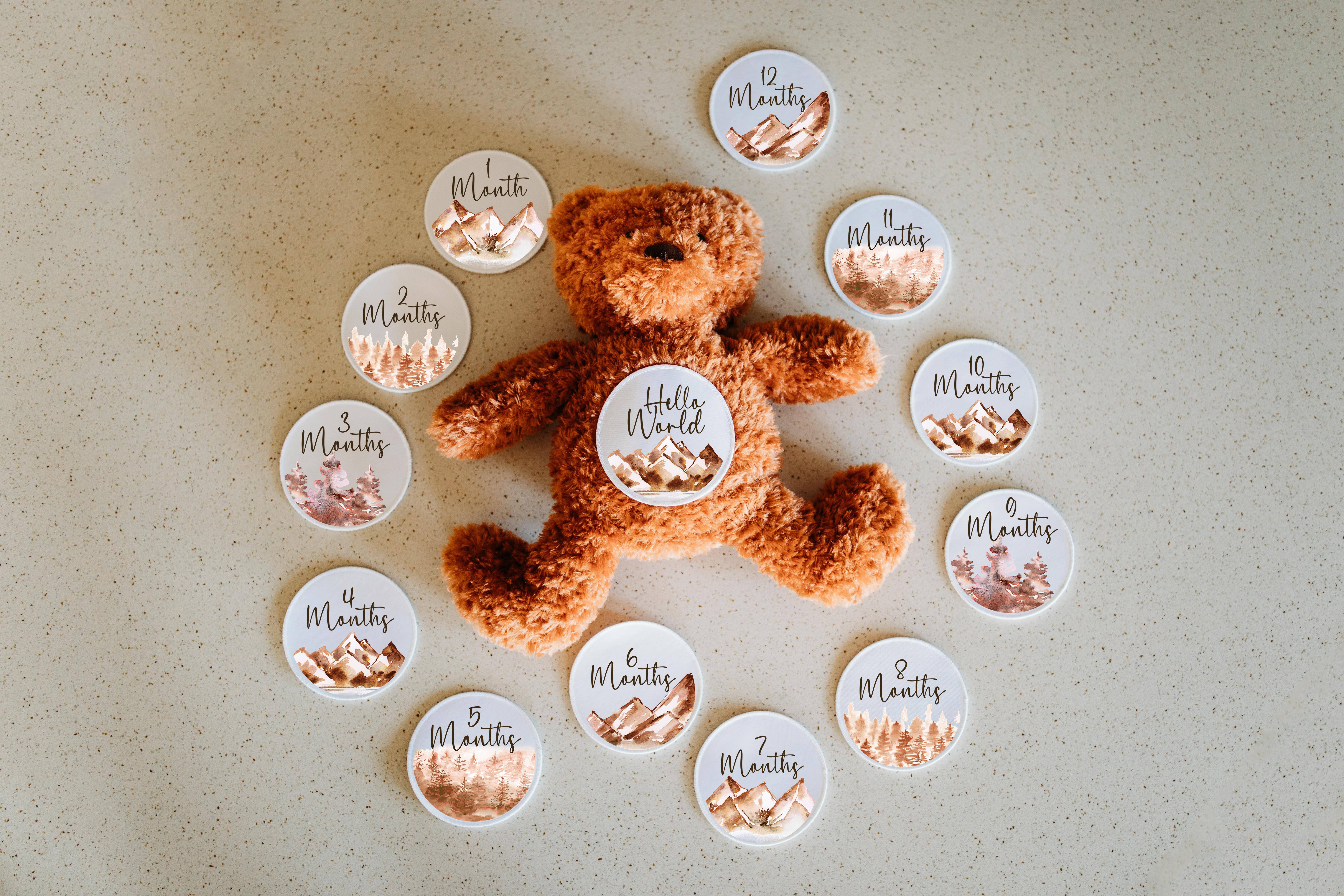 Grow With Me Baby Co - Wholesale Stuffed/Plush Toy - Kids & Baby - Monthly Milestone Discs, Bear Stuffed Animal3