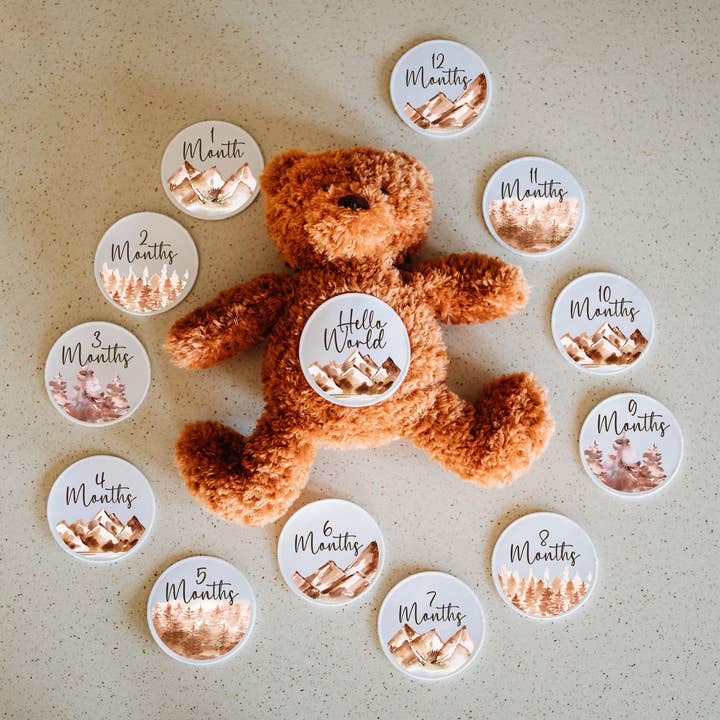 Grow With Me Baby Co - Wholesale Stuffed/Plush Toy - Kids & Baby - Monthly Milestone Discs, Bear Stuffed Animal3