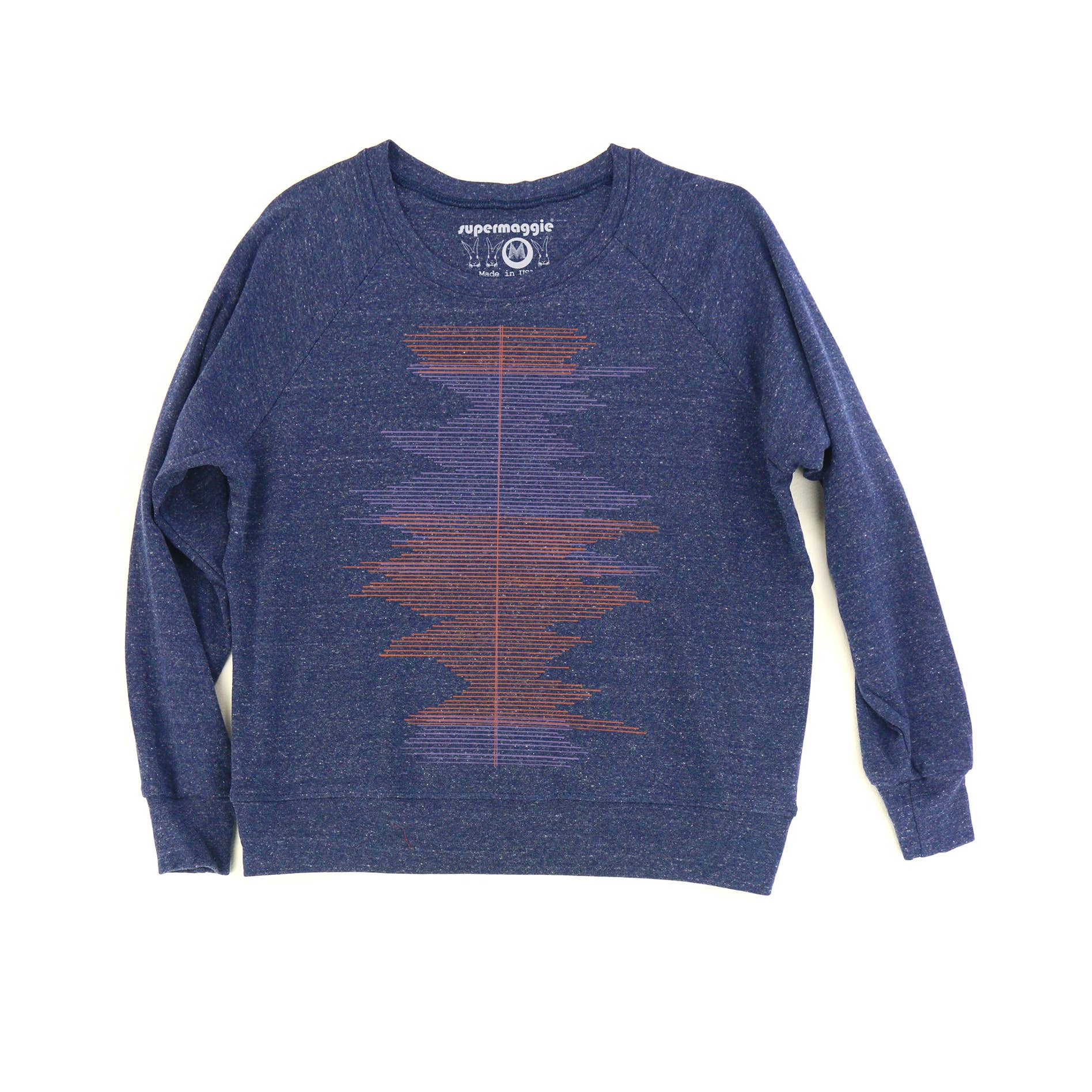 Supermaggie @ Faire - Wholesale Graphic Sweatshirt - Women's - Horizontal Lines Pia Tri Blend Pullover1