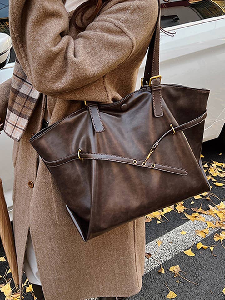 ...1110 Sac fourre-tout vintage usé avec boucles SI-29044 pour la vente par 42POPS