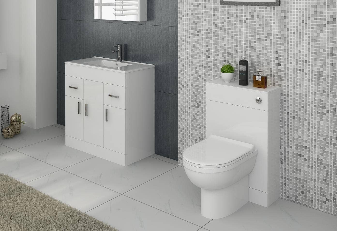 Bathroom4Less – wholesale Cabinet – Sphinx Bathroom Furniture Set with Vanity Basin Cabinet, WC Unit, Toilet Pan & Cistern3