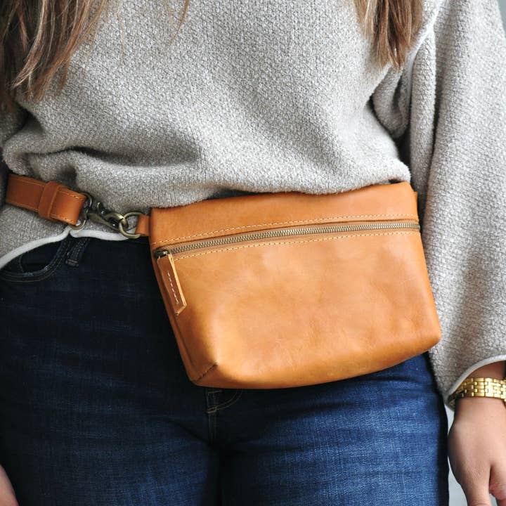 Zelaki Leather Company - Wholesale Belt Bag - Women's - Agow Belt Bag / Convertible Crossbody, Sling, and Belt Bag 10