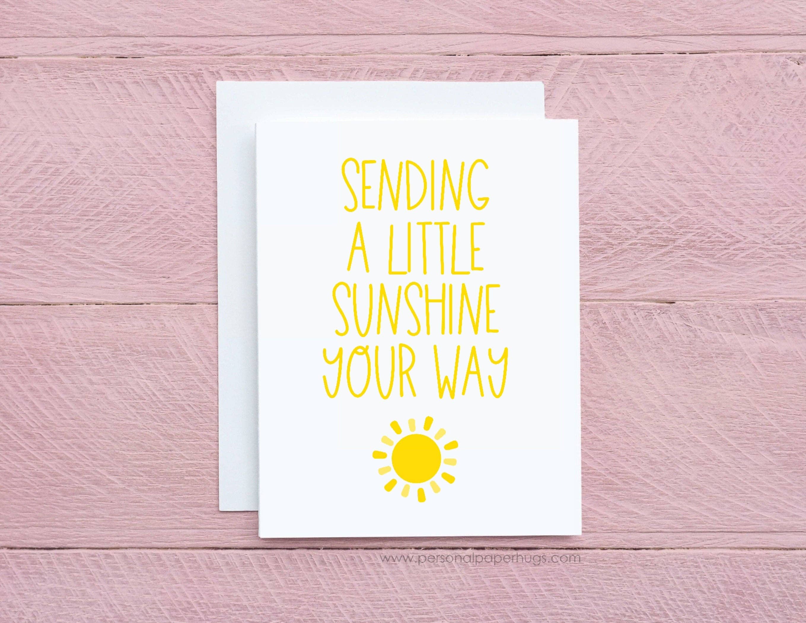 Personal Paper Hugs - Wholesale Everyday Greeting Card - Sending a Little Sunshine Social Distance Long Distance Hug Greeting Card