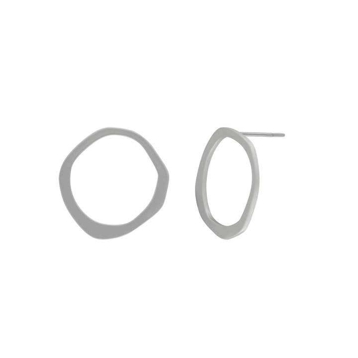 Elysian IN:STORE Circle Post Ohrring Silberbeschichtung für den Großhandel von Dansk Copenhagen