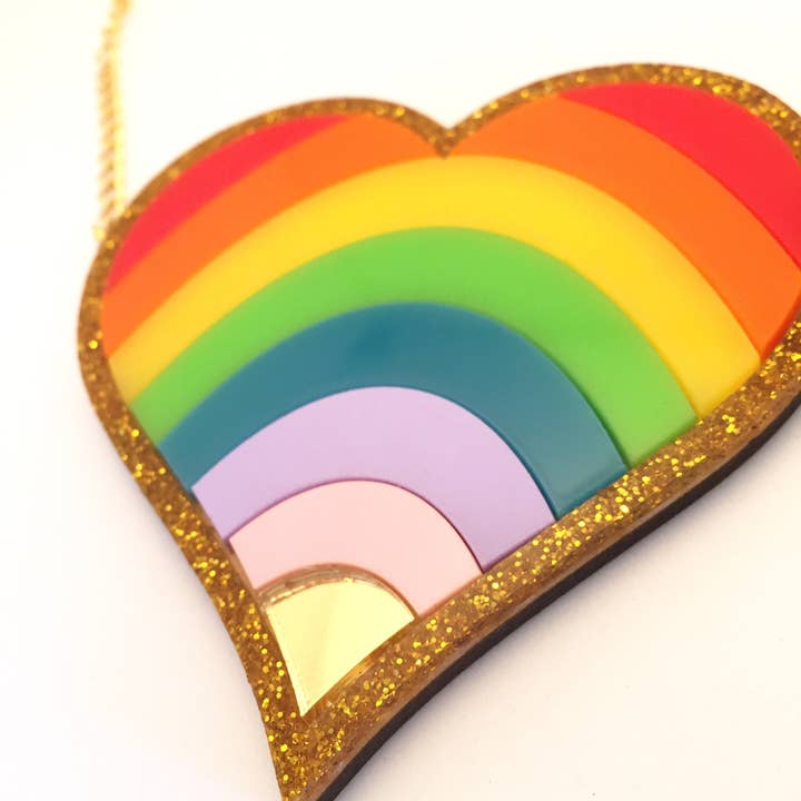 Rainbow hjerte halskæde for engroshandel hos Working Clasp