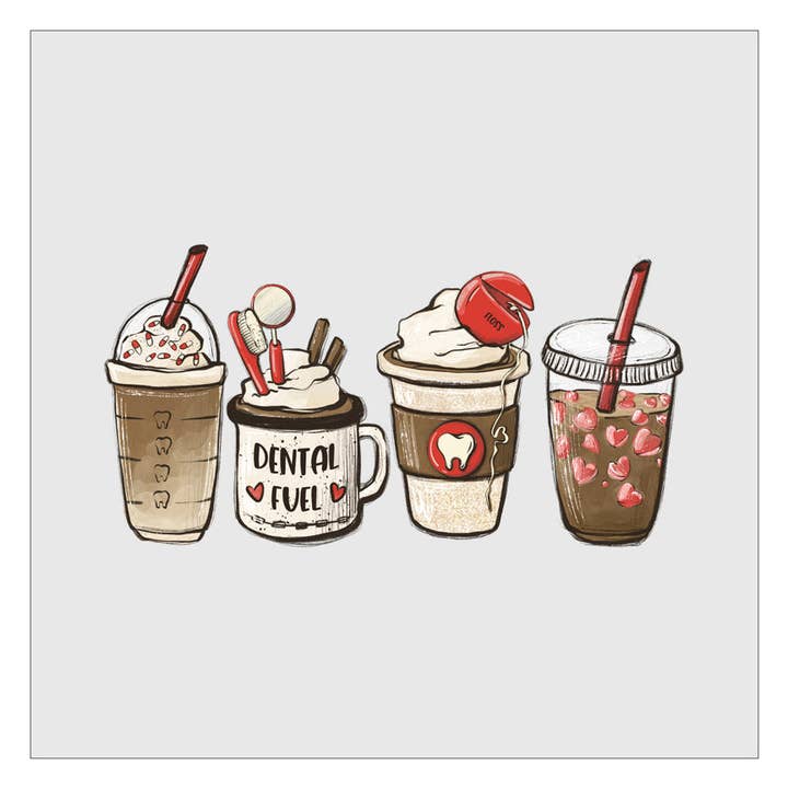 Flawless Transfers - Wholesale Sublimation Transfer - Dental Fuel Coffee DTF Transfer