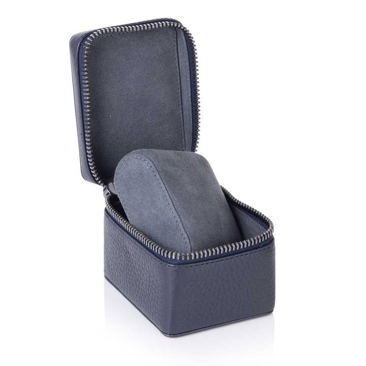 Indigo Blue Richmond Leather Watch Box for wholesale by David Hampton
