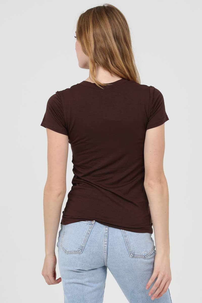 ANGIE - Vendita all'ingrosso Maglietta - Donna - Maglietta basica a scollo a V X2731-ASIS12