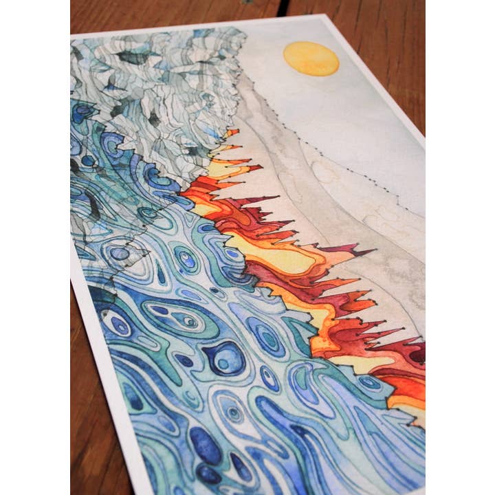 Jill Pelto Art - Wholesale Art Print - Climate Data Landscape Art Print3