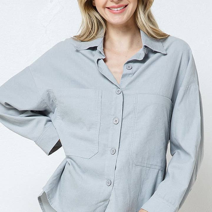 COLLARED PATCH POCKET SHIRT TOP and other Purchase Wholesale patch pocket. Free Returns & Net 60 Terms on Faire trending on Faire.